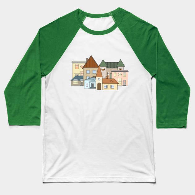 Cozy little town Baseball T-Shirt by KateQR